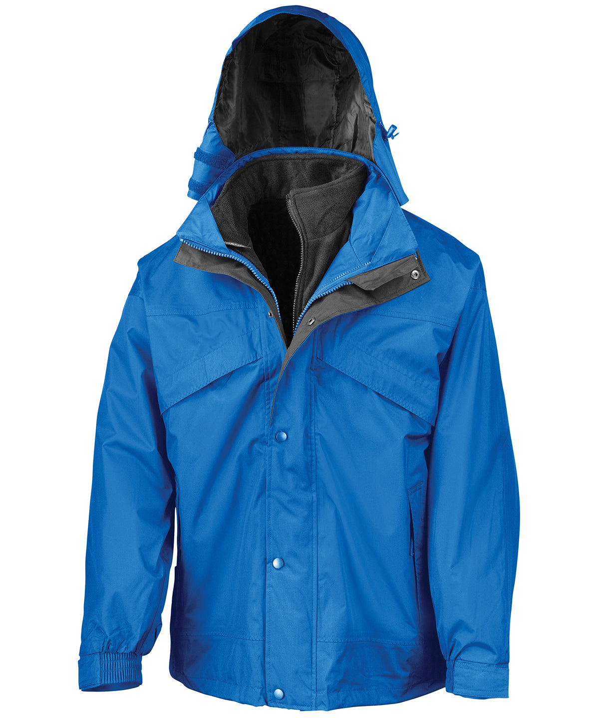 Result R68X 3-in-1 Zip and Clip Jacket Double stitched taped seams closing chest pocket Adjustable shockcord hem - COOZO