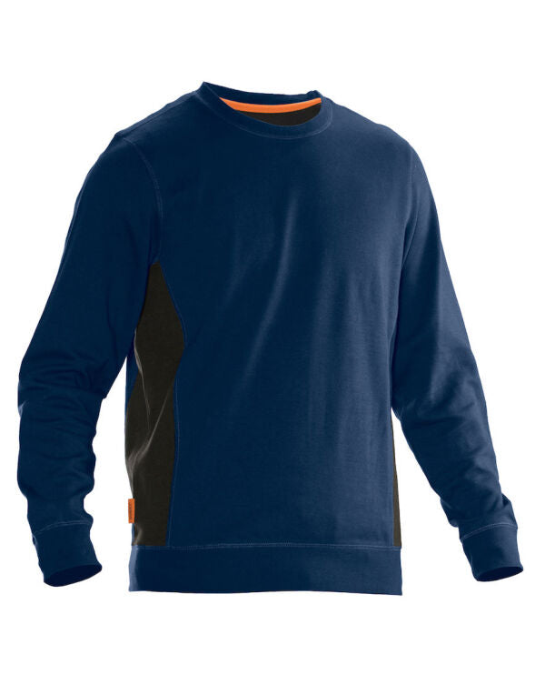 Jobman JM5402 Round-necked sweatshirt in double face fabric Contrast panel at sides - COOZO