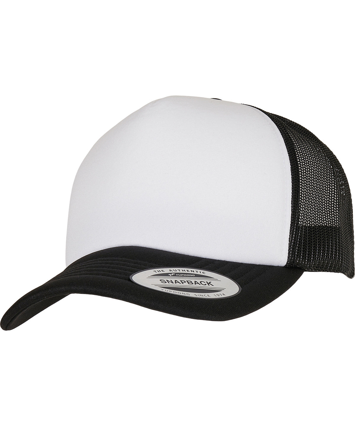 Flexfit YP227 Classics curved foam trucker cap-white front (6320W) - COOZO
