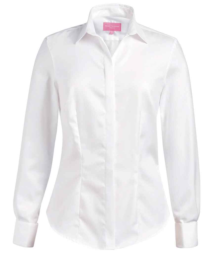 Brook Taverner BT2247 Ladies Villeta Long Sleeve Herringbone Shirt - COOZO