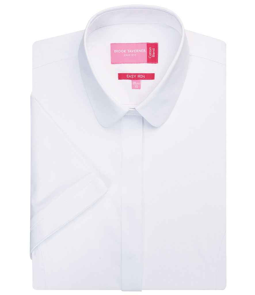 Brook Taverner BT2269 Ladies Soave Short Sleeve Poplin Shirt - COOZO