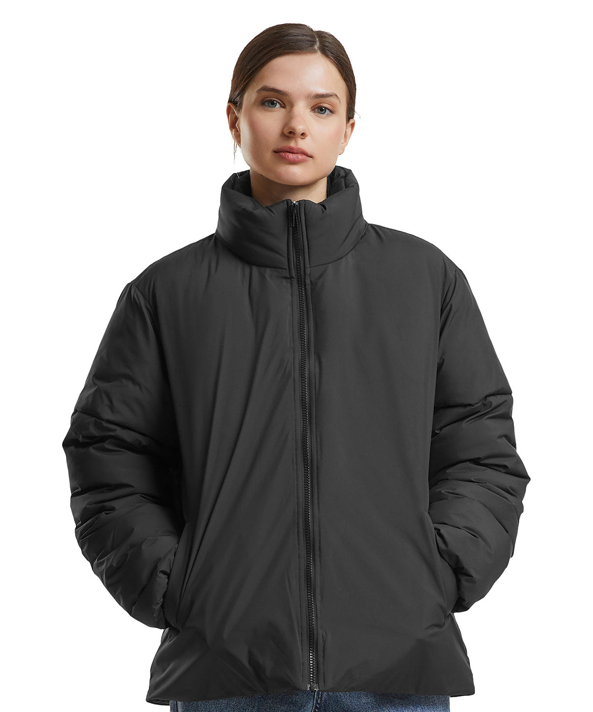 Build Your Brand BY383 Women's loose puffer jacket - COOZO