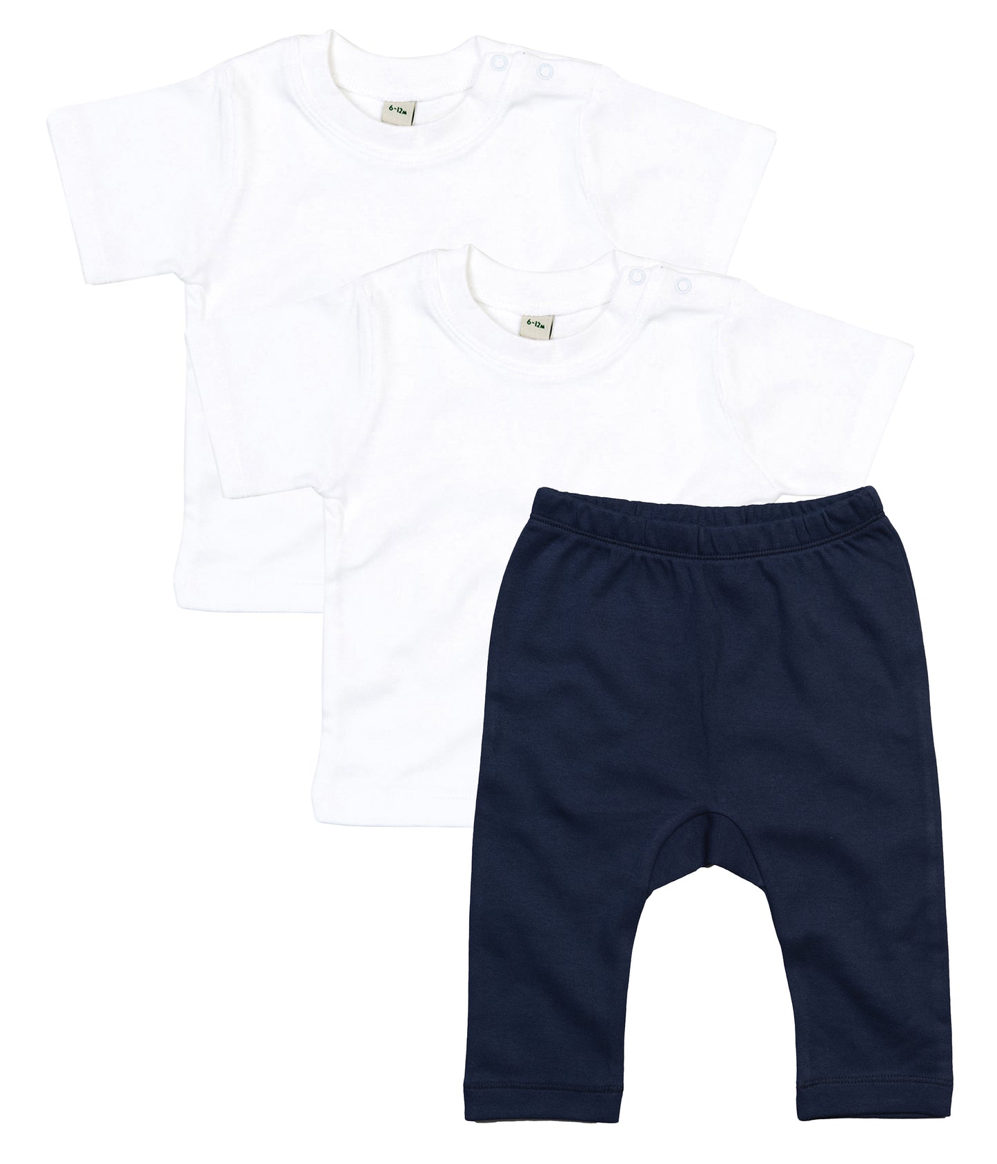 Babybugz BZ02 Baby Super soft pure cotton crew neck t-shirt 100% Cotton + BZ49 Baby Soft and stretchy fabric leggings 100% Organic cotton - COOZO