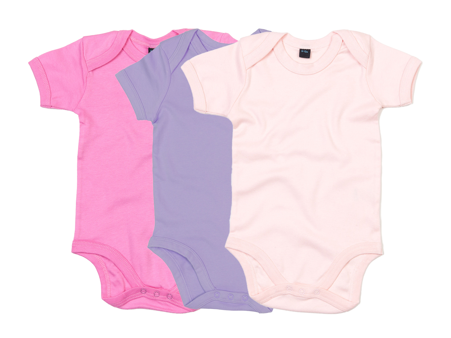 COOZO Pack of 3 Baby Plain Short Sleeve Bodysuits - COOZO