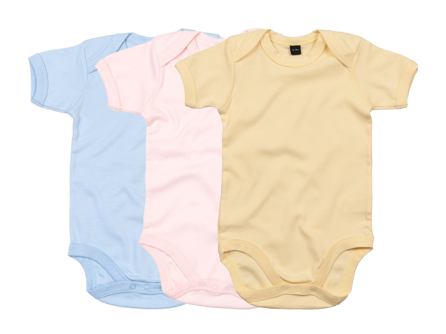 COOZO Pack of 3 Baby Plain Short Sleeve Bodysuits - COOZO