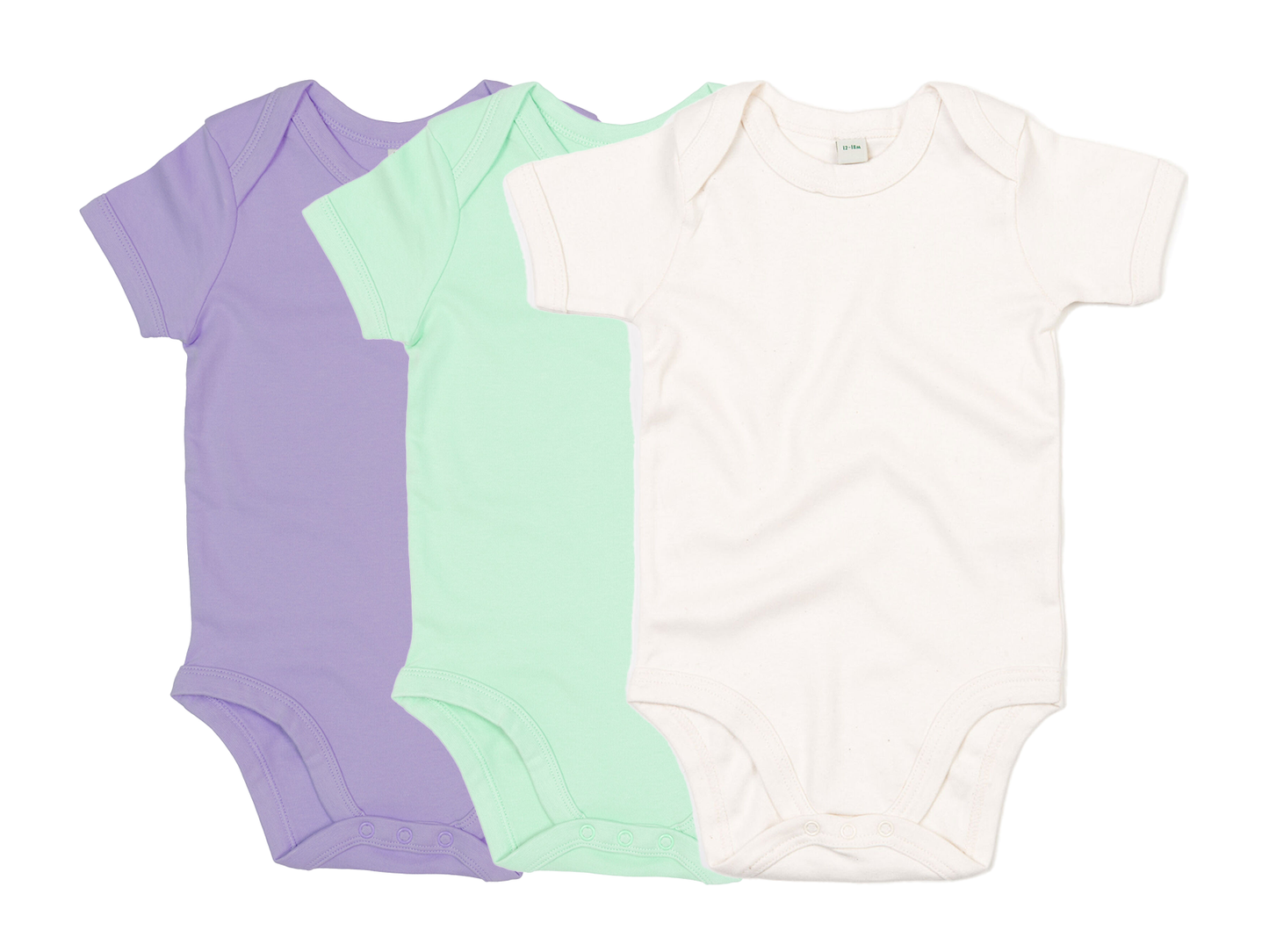 COOZO Pack of 3 Baby Plain Short Sleeve Bodysuits - COOZO