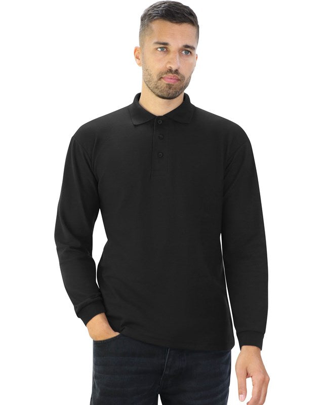 Casual Classics C1007 Classic Long Sleeve Polycotton Polo Shirt 190gsm - COOZO