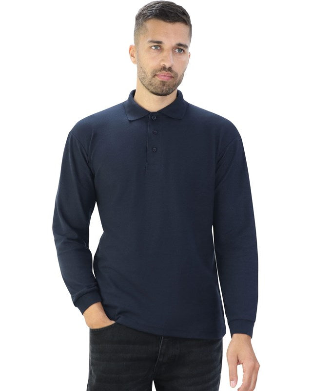 Casual Classics C1007 Classic Long Sleeve Polycotton Polo Shirt 190gsm - COOZO