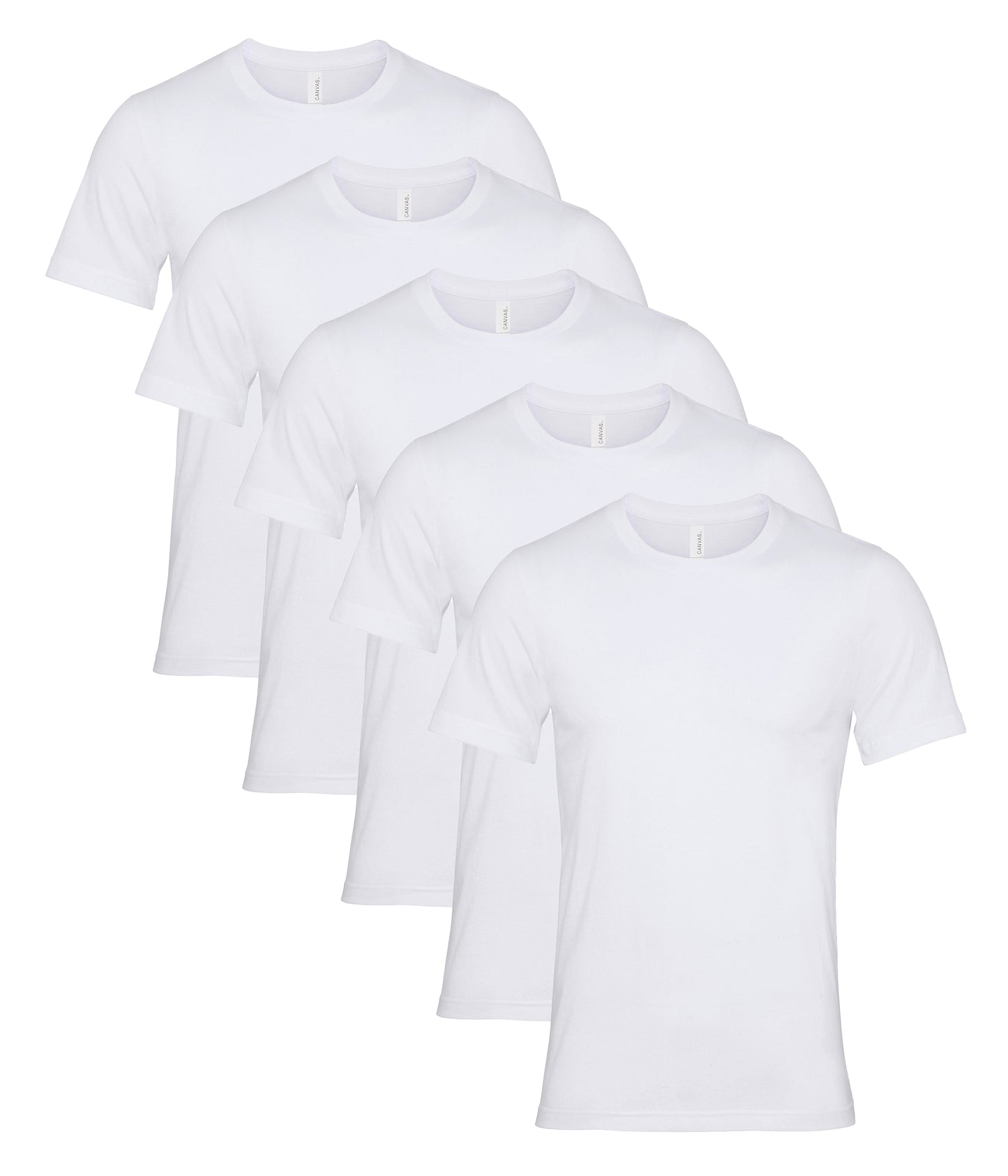 Bella+Canvas CA3001 Unisex Jersey Crew neck Short Sleeve Tee 100% Airlume combed and ringspun cotton (pack of 5) - COOZO