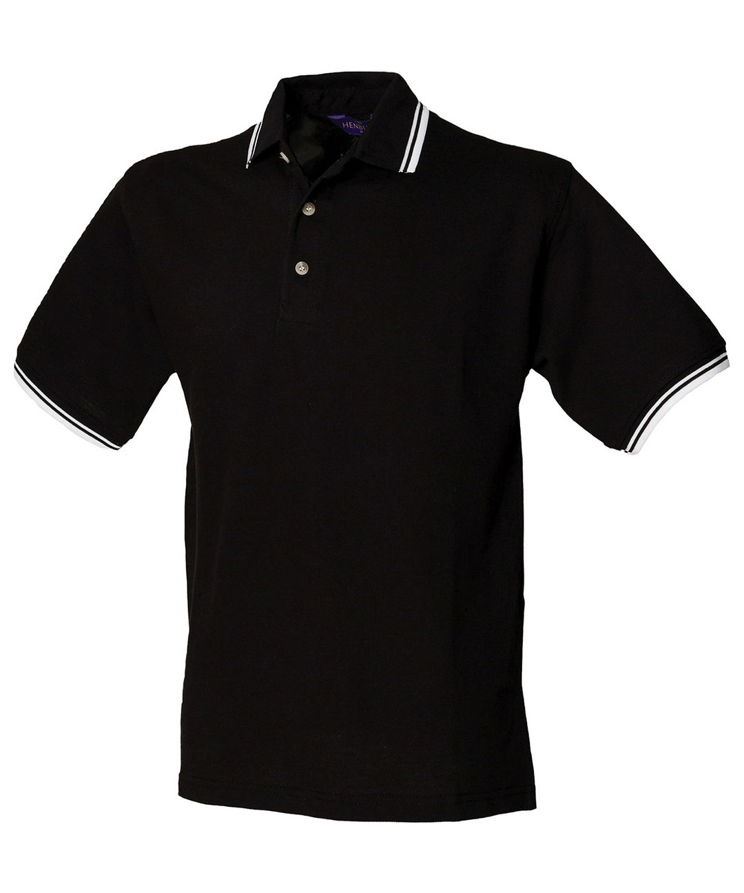 Henbury HB150 Contrast Double Tipped Cotton Piqu Polo Shirt - COOZO