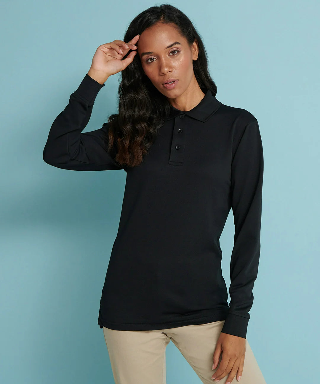 Henbury Unisex Long Sleeve Coolplus Polo Shirt HB478 - COOZO