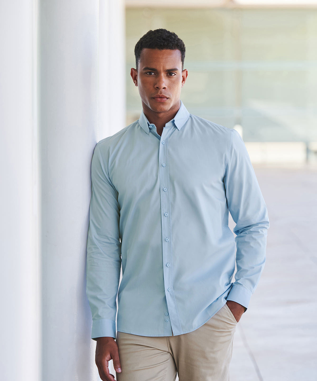 Henbury HB582 Long sleeve otton-feel Coolplus shirt