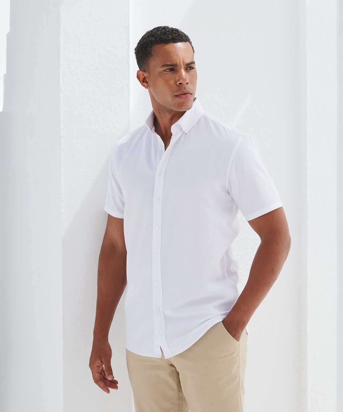 Henbury HB588 Short sleeve otton-feel Coolplus shirt - COOZO