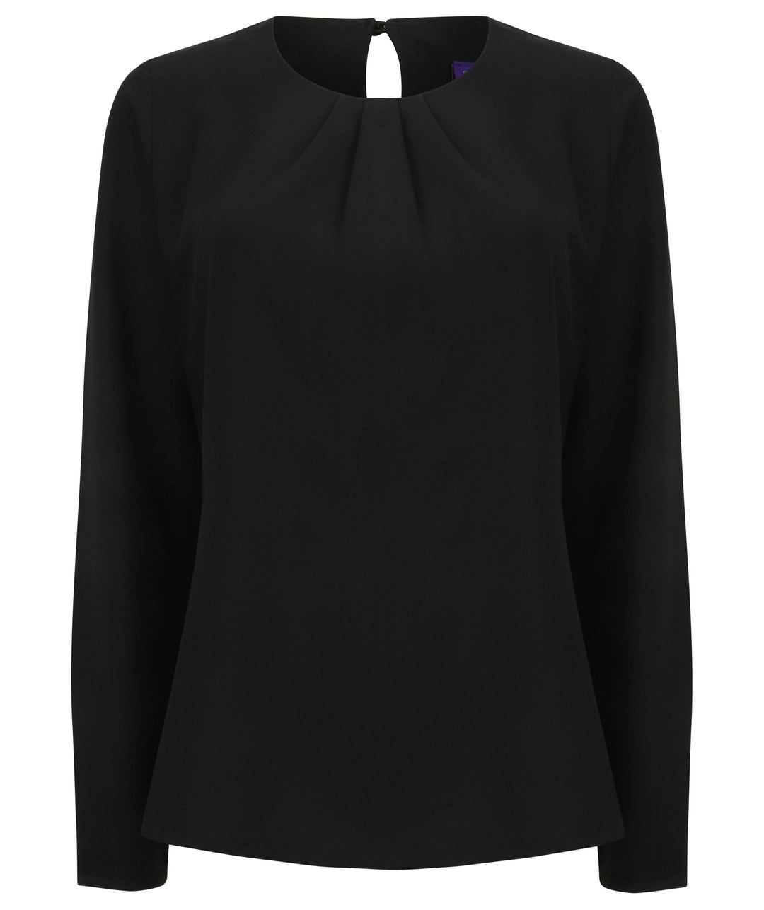 Henbury HB598 LADIES PLEAT FRONT LONG SLEEVE BLOUSE - COOZO