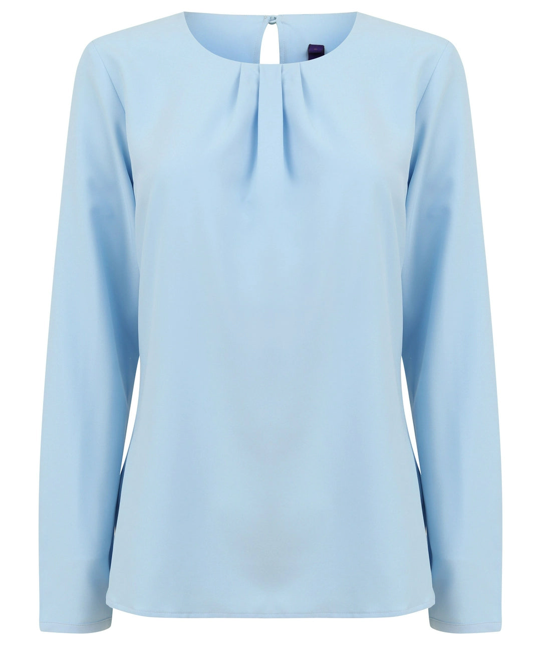 Henbury HB598 LADIES PLEAT FRONT LONG SLEEVE BLOUSE - COOZO