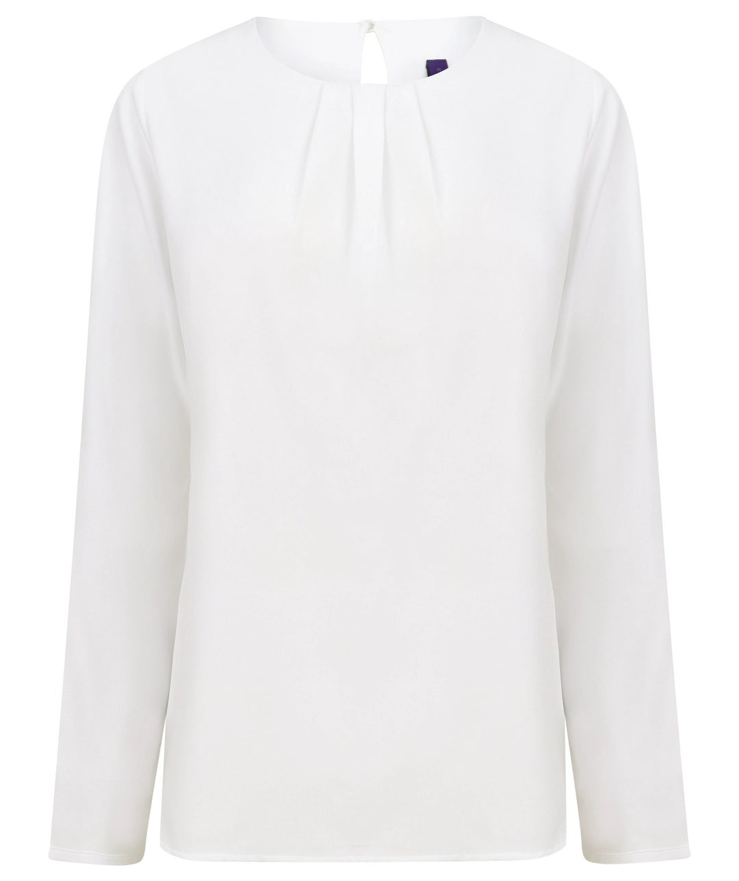 Henbury HB598 LADIES PLEAT FRONT LONG SLEEVE BLOUSE - COOZO