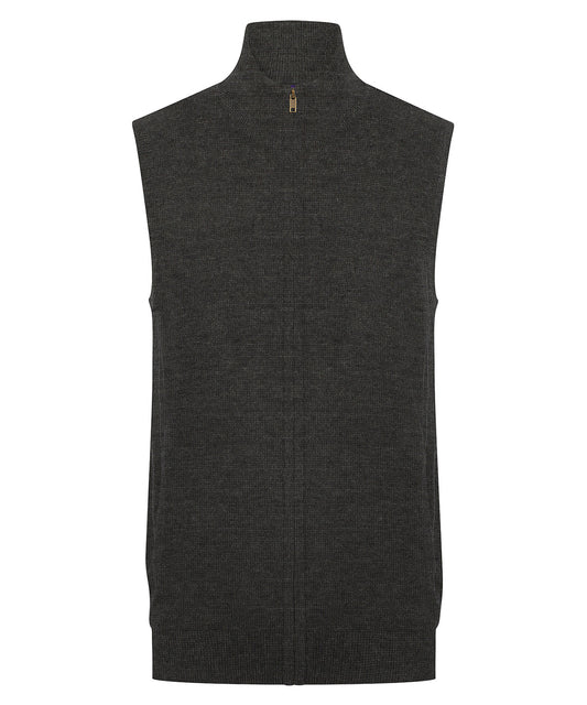 Henbury HB711 Sleeveless zip-through jumper - COOZO