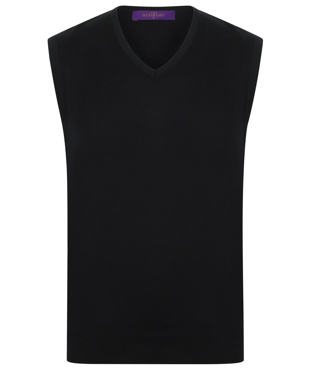 Henbury HB724 Lightweight Sleeveless Cotton Acrylic V Neck Sweater - COOZO