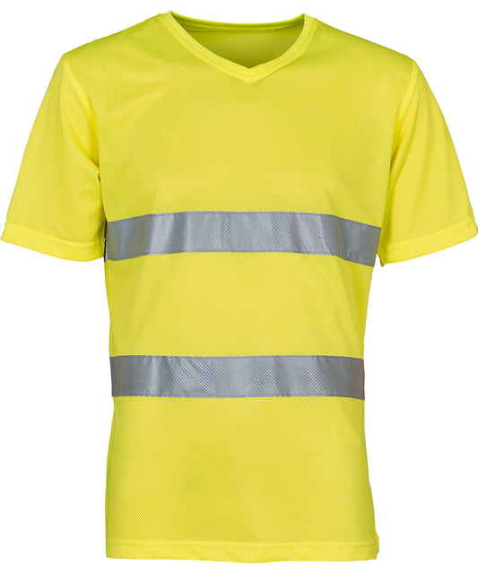 Yoko HVJ910 Hi-vis top cool super light v-neck t-shirt 100% Polyester - COOZO