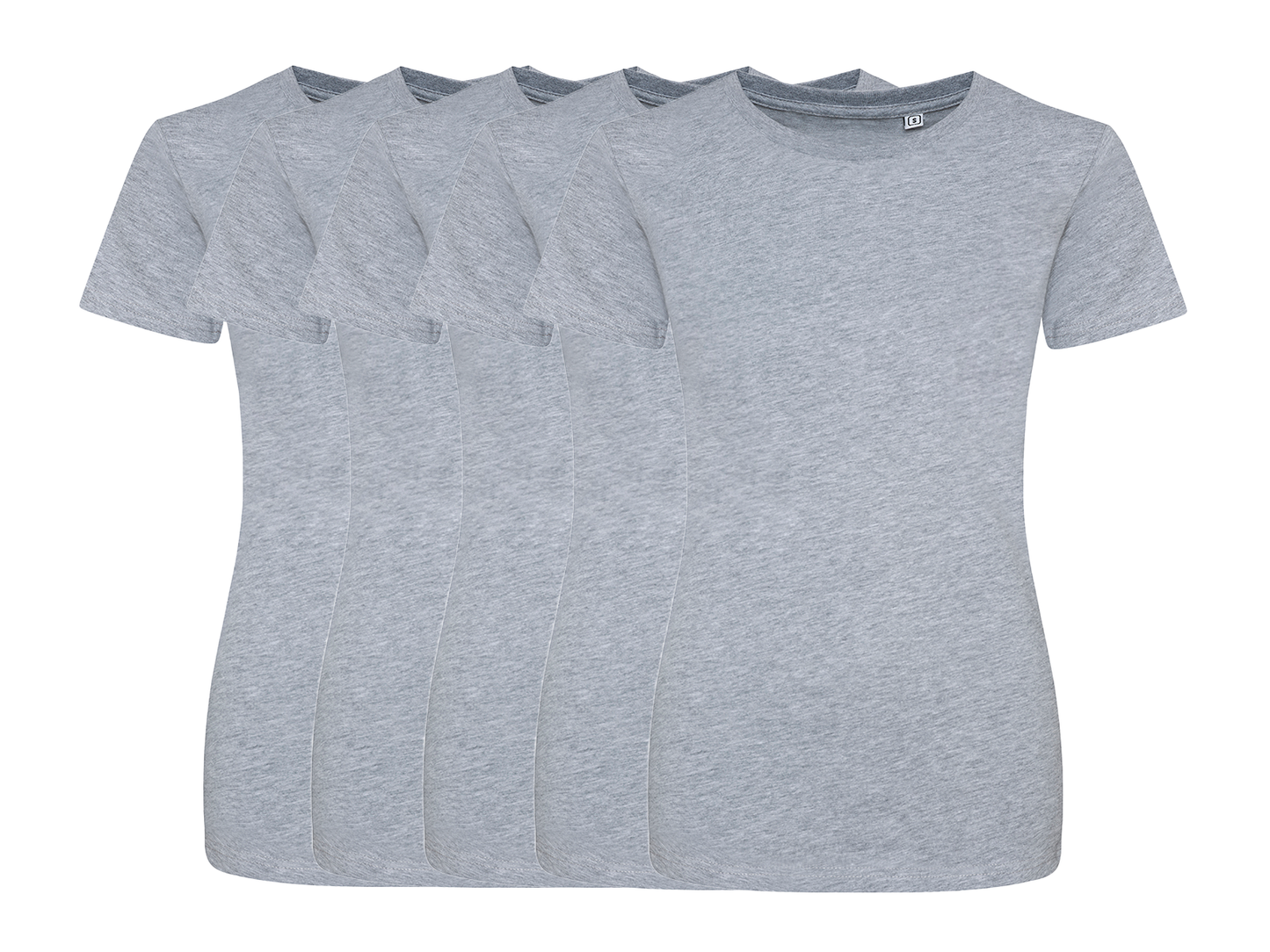 COOZO Ladies Contemporary Fit Pack of 5 Crew Neck Short Sleeve T-Shirts - COOZO