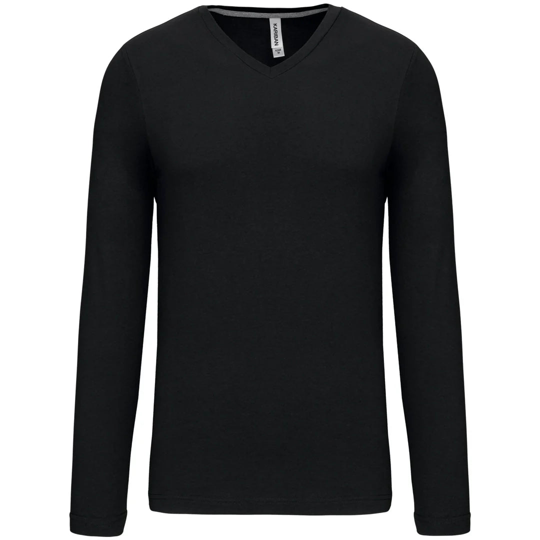 Kariban Men's long-sleeved V-neck T-shirt KB358 - COOZO