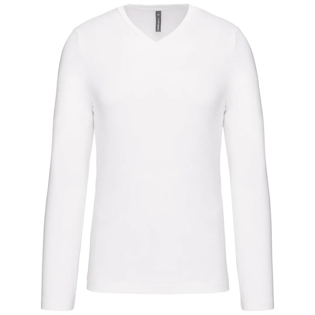 Kariban Men's long-sleeved V-neck T-shirt KB358 - COOZO