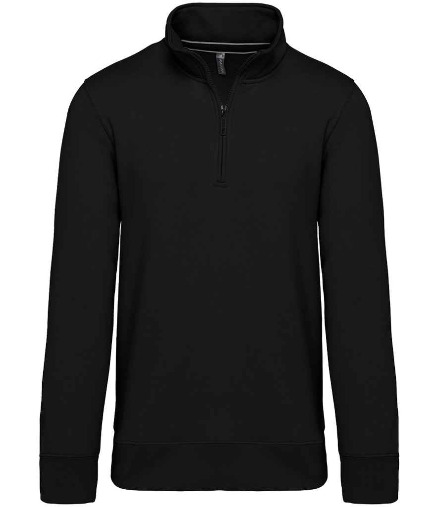 Kariban KB487 Zip Neck Sweatshirt Drop shoulder style Taped neck Soft cotton faced fabric - COOZO