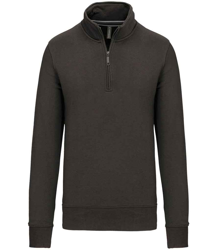 Kariban KB487 Zip Neck Sweatshirt Drop shoulder style Taped neck Soft cotton faced fabric - COOZO