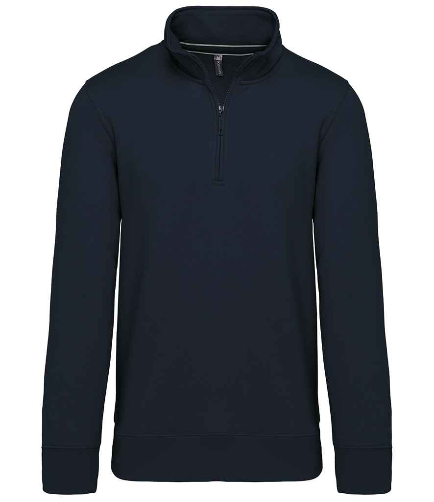 Kariban KB487 Zip Neck Sweatshirt Drop shoulder style Taped neck Soft cotton faced fabric - COOZO