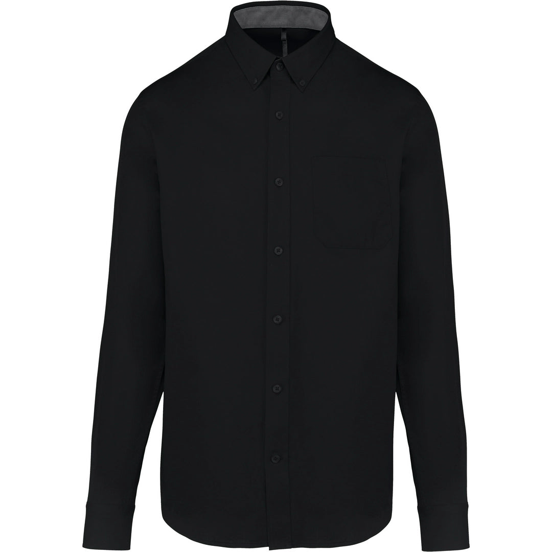 Kariban KB586 Men's Nevada long sleeve cotton shirt Button-down collar Matching buttons - COOZO