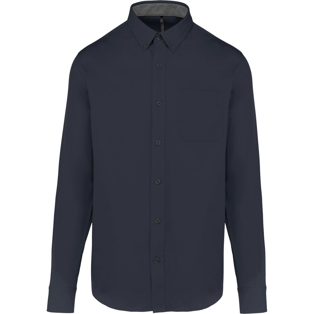 Kariban KB586 Men's Nevada long sleeve cotton shirt Button-down collar Matching buttons - COOZO