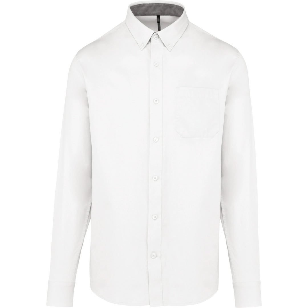 Kariban KB586 Men's Nevada long sleeve cotton shirt Button-down collar Matching buttons - COOZO