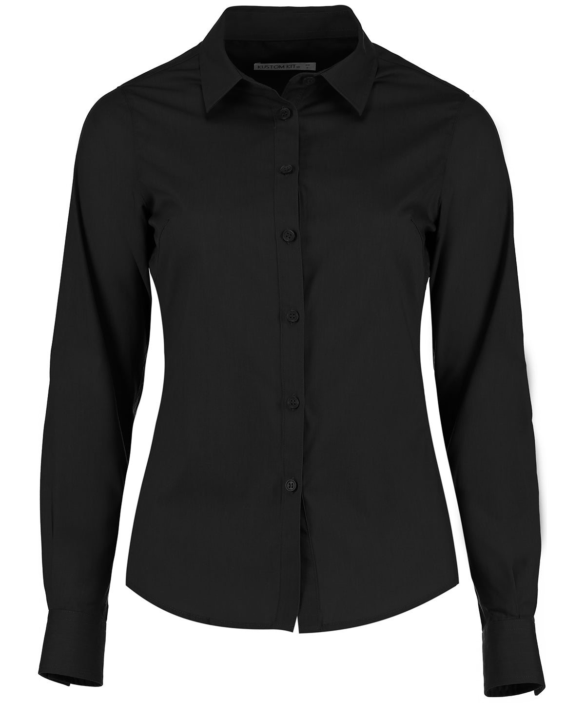Kustom Kit KK242 Women's Tailored Long Sleeve Poplin Shirt Fused soft stand up collar - COOZO