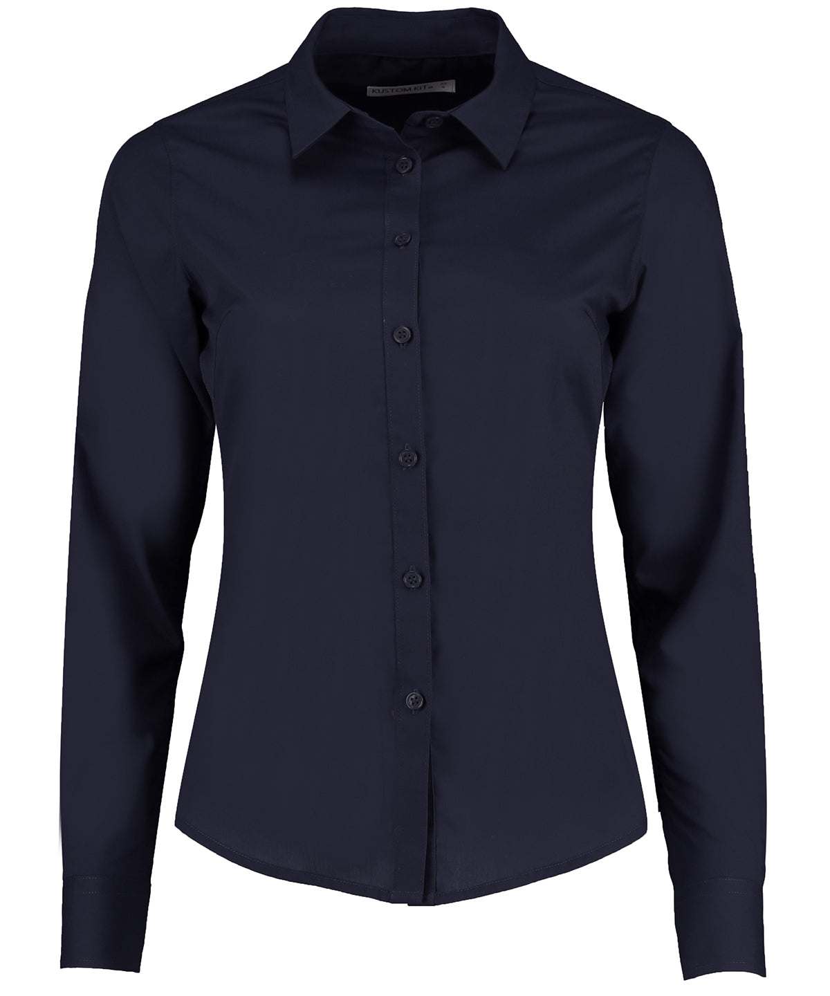 Kustom Kit KK242 Women's Tailored Long Sleeve Poplin Shirt Fused soft stand up collar - COOZO