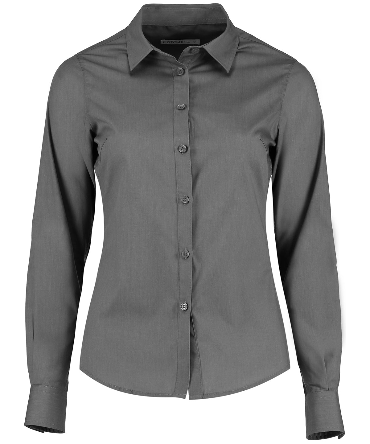 Kustom Kit KK242 Women's Tailored Long Sleeve Poplin Shirt Fused soft stand up collar - COOZO