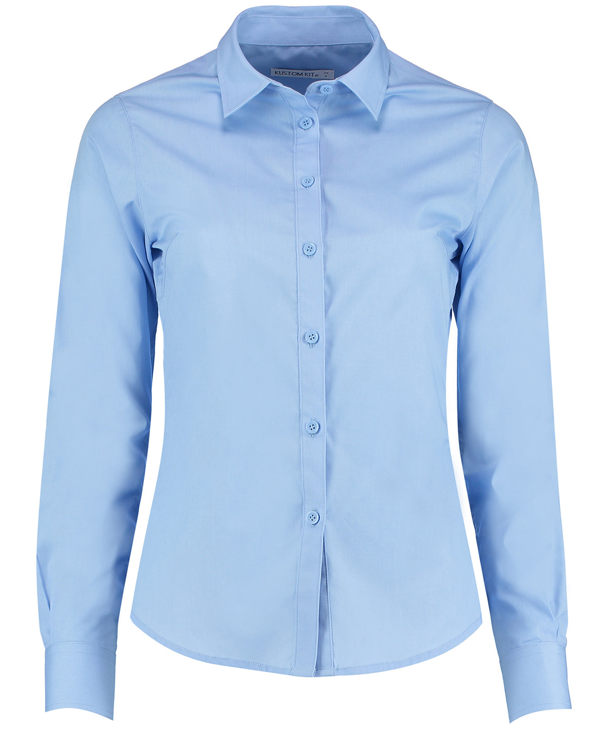 Kustom Kit KK242 Women's Tailored Long Sleeve Poplin Shirt Fused soft stand up collar - COOZO