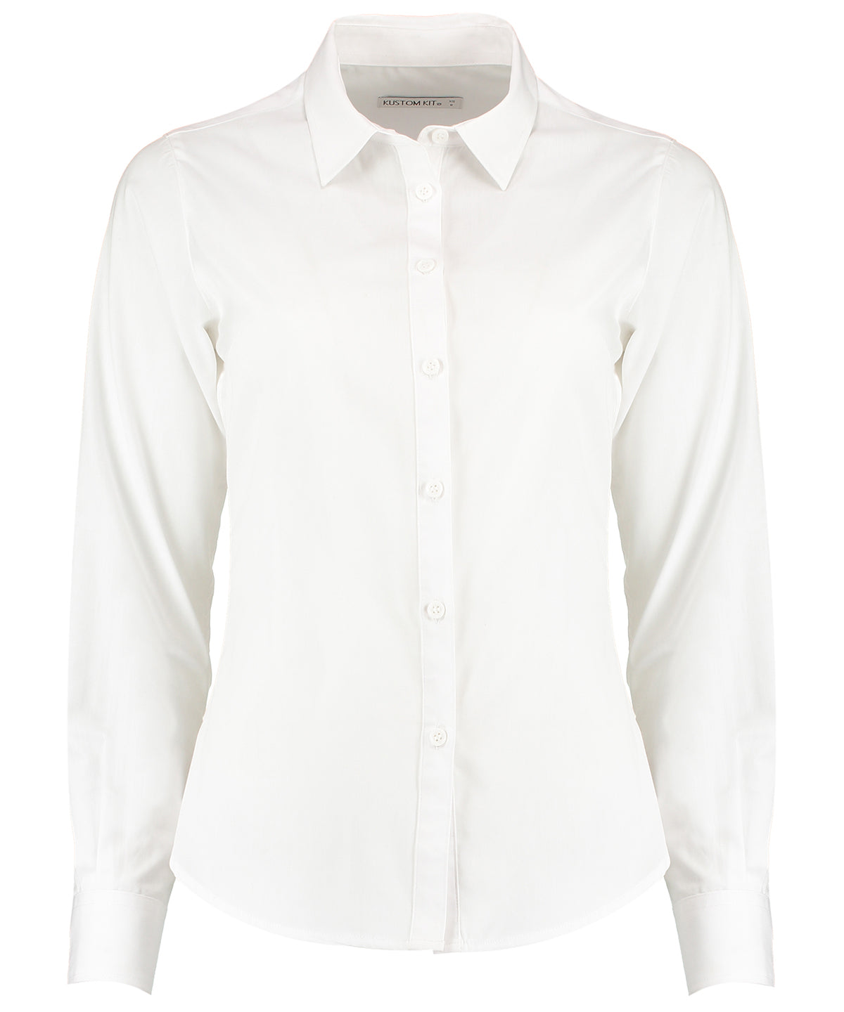 Kustom Kit KK242 Women's Tailored Long Sleeve Poplin Shirt Fused soft stand up collar - COOZO