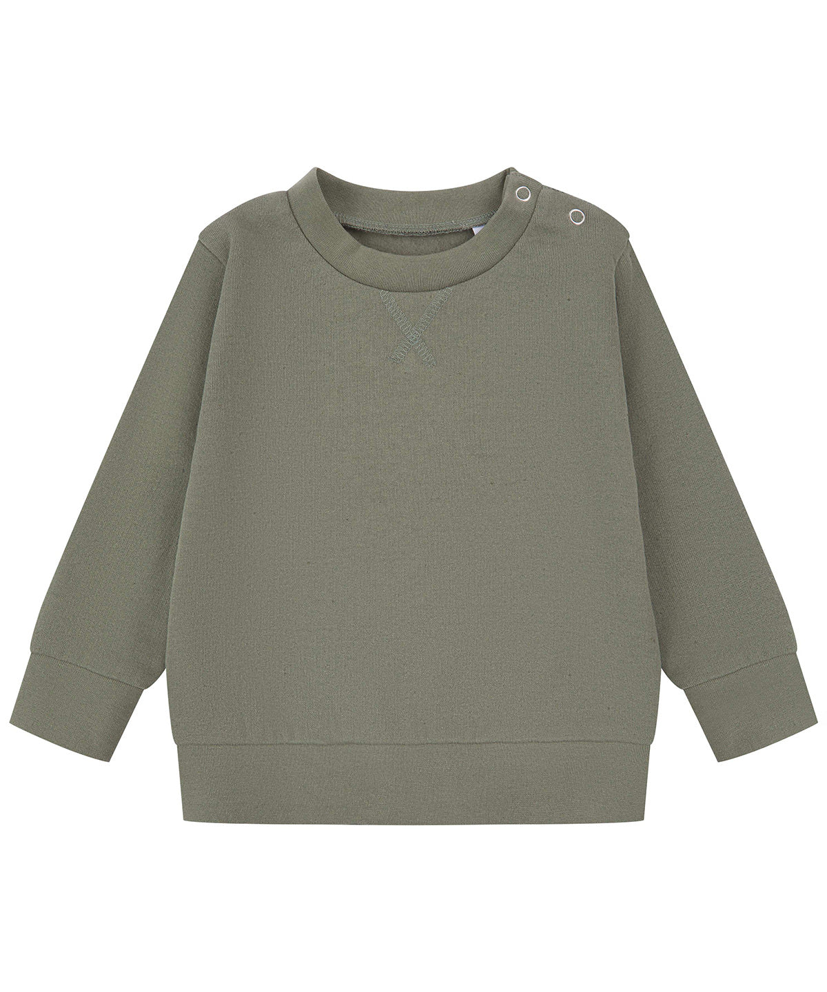 Larkwood LW800 Kids Sustainable Sweatshirt V detail at front neck - COOZO