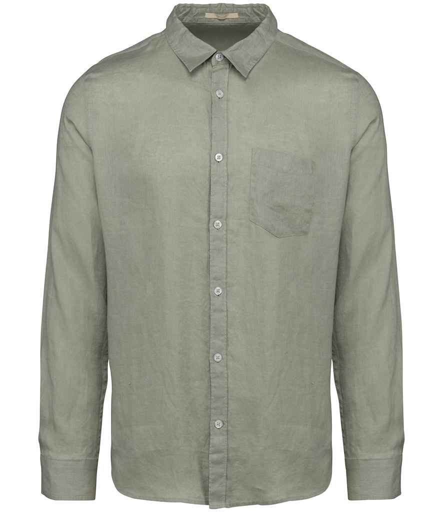 Native Spirit NS504 Long Sleeve Linen Shirt 100% linen Faded style - COOZO