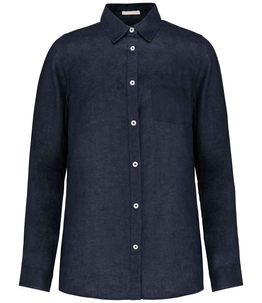 Native Spirit NS504 Long Sleeve Linen Shirt 100% linen Faded style - COOZO