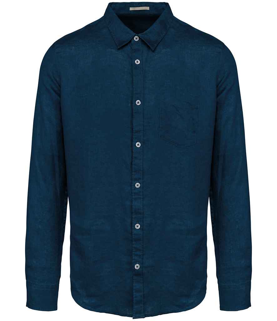 Native Spirit NS504 Long Sleeve Linen Shirt 100% linen Faded style - COOZO