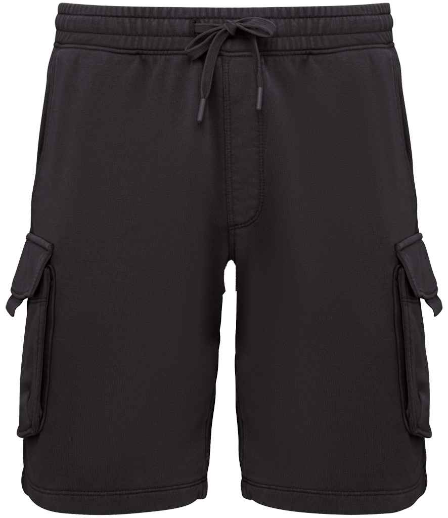 Native Spirit NS717 French Terry Washed Effect Cargo Shorts