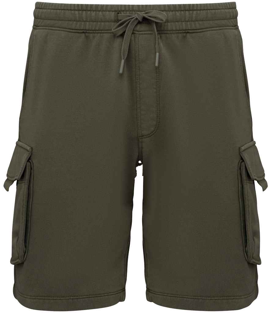Native Spirit NS717 French Terry Washed Effect Cargo Shorts