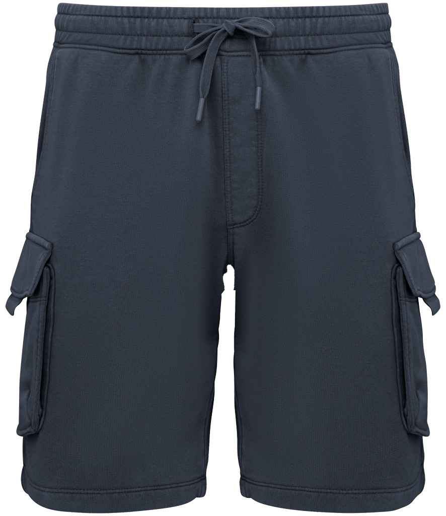 Native Spirit NS717 French Terry Washed Effect Cargo Shorts