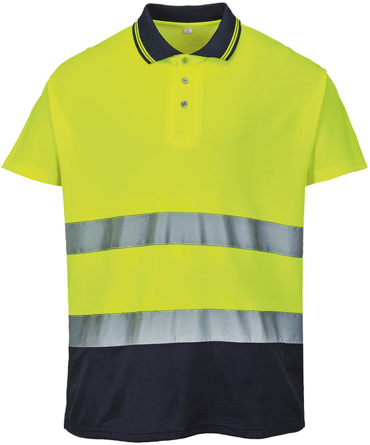 Portwest PW110 Hi-vis two-tone cotton Comfort polo shirt (S174) - COOZO