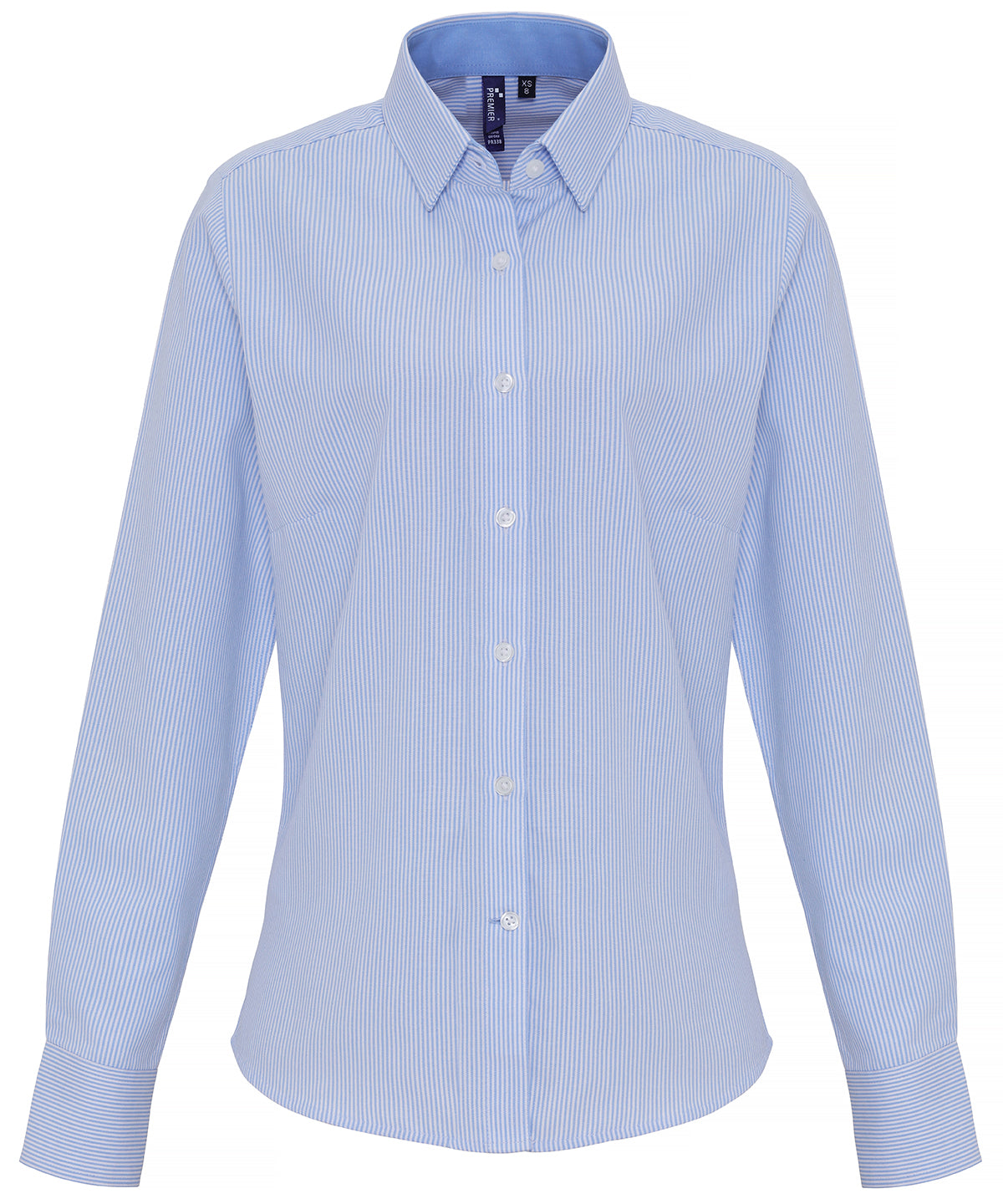 Premier PR338 Ladies Long Sleeve Striped Oxford Shirt - COOZO