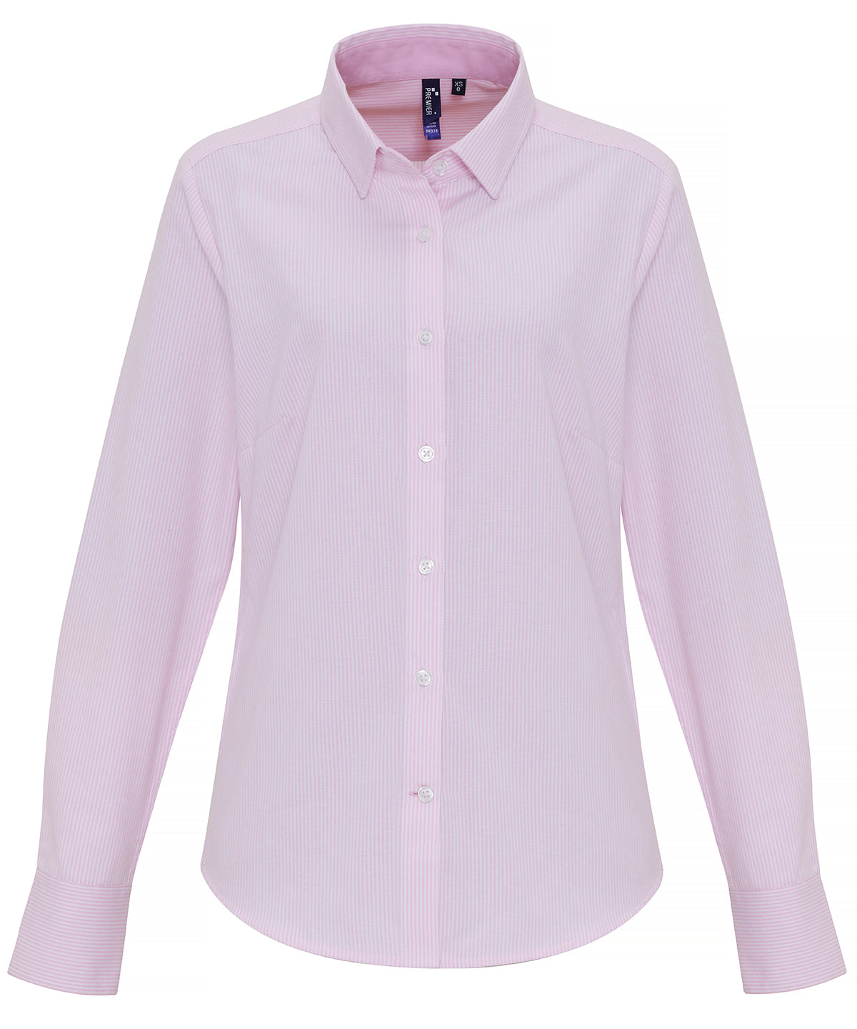 Premier PR338 Ladies Long Sleeve Striped Oxford Shirt - COOZO