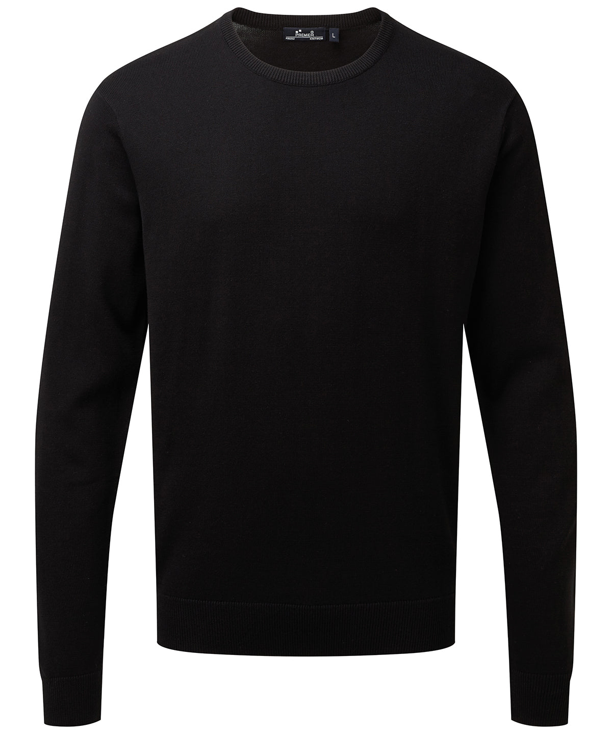 Premier PR692 Mens Crew Neck Cotton-rich Knitted Sweater Jumpers - COOZO