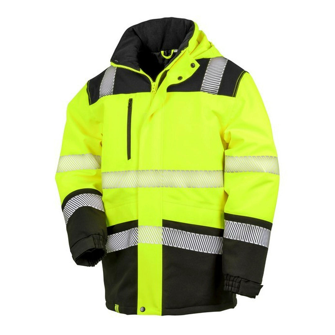 Result Extreme Tech Printable Softshell Safety Coat 100% Polyester Waterproof windproof Stand up collar (R475X) - COOZO