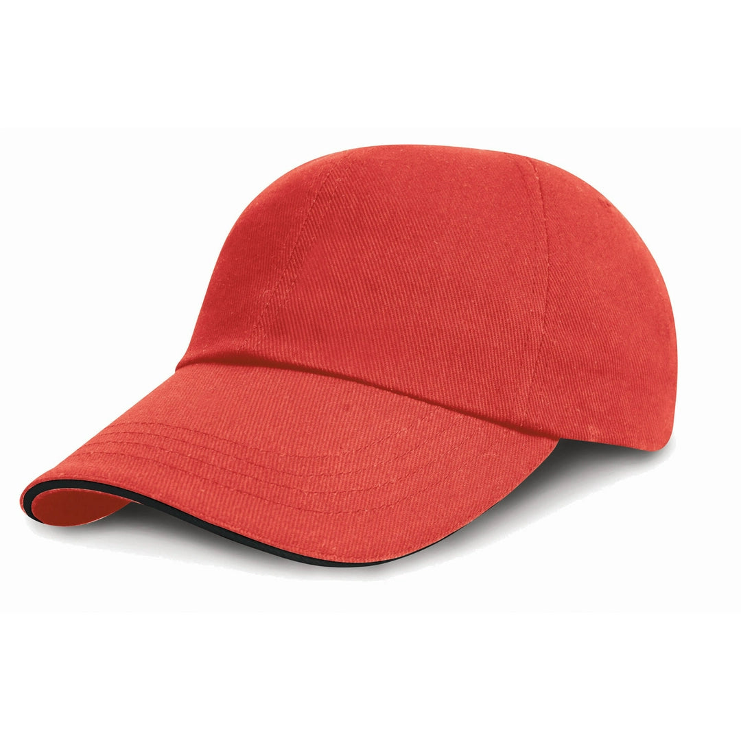 Result RC24P Low Profile Heavy Brushed Cotton Cap with Sandwich Peak 100% heavy brushed cotton drill - COOZO